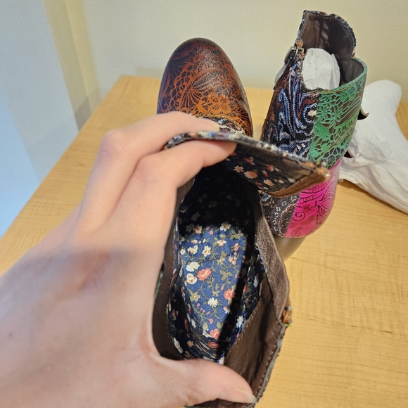 Unique Mixed Media Leather Boots - Picture 6 of 11